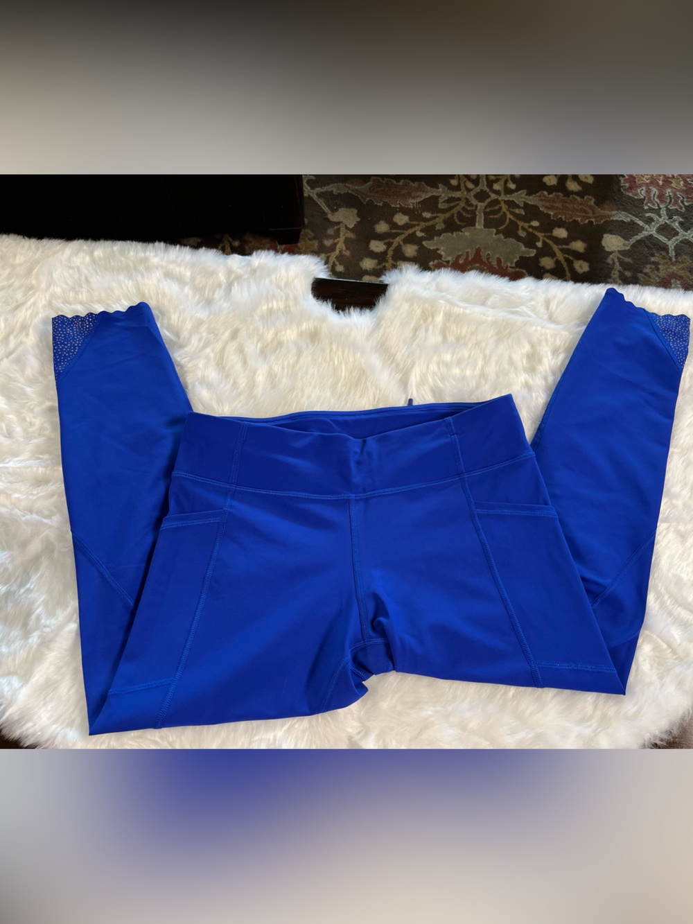 Very HTF Lululemon Speed Up Tight Scallop hem Sz 10 Blue FullOn Luxtreme Legging